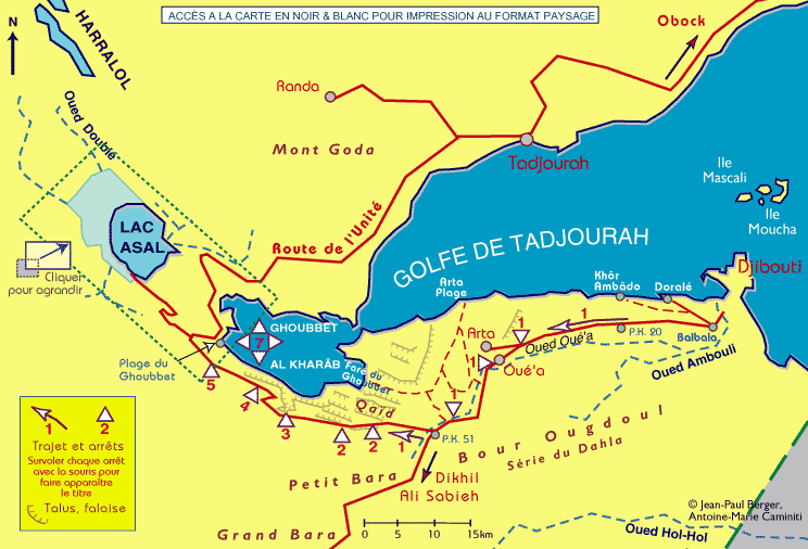 Carte simplifiée de l'excursion